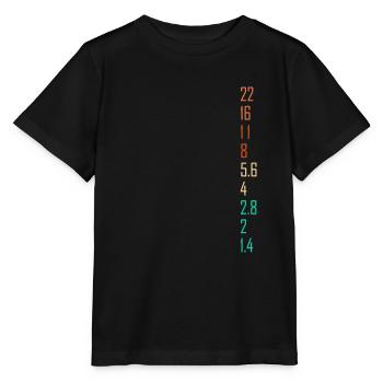 Photography Gift for Photographer Aperture Camera - Stanley/Stella MINI CREATOR Kids’ T-Shirt - black - Front - Mikhail (115cm)