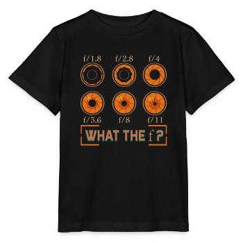 Photography Gift for Photographer Aperture Camera - Stanley/Stella MINI CREATOR Kids’ T-Shirt - black - Front - Mikhail (115cm)