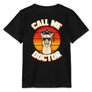 Doctor Degree PhD Gift for Graduation Ceremony - Stanley/Stella MINI CREATOR Kids’ T-Shirt - black - Front - Mikhail (115cm)