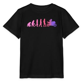 Motorradfahrerin Geschenk Bikerin Evolution - Stanley/Stella Kinder T-Shirt MINI CREATOR  - Schwarz - Vorne - Mikhail (115cm)