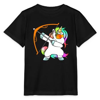 Archery Unicorn Gift for Kids - Stanley/Stella MINI CREATOR Kids’ T-Shirt - black - Front - Mikhail (115cm)