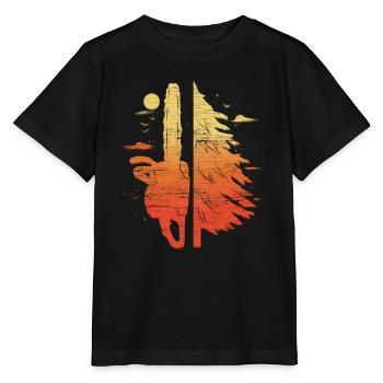 Cadeau de bûcheron pour bûcheron tronçonneuse - T-shirt bio MINI CREATOR Stanley/Stella Enfant - noir - Devant - Mikhail (115cm)