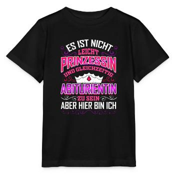 Abiturientin Abschluss Geschenk Prinzessin Abitur - Stanley/Stella Kinder T-Shirt MINI CREATOR  - Schwarz - Vorne - Mikhail (115cm)
