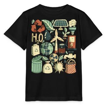 Ökologie, Umweltschutz und Nachhaltigkeit - Stanley/Stella Kinder T-Shirt MINI CREATOR  - Schwarz - Vorne - Mikhail (115cm)