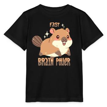 Fast Brain Power - Stanley/Stella Kinder T-Shirt MINI CREATOR  - Schwarz - Vorne - Mikhail (115cm)