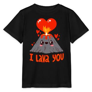 Ich liebe dich wie Lava - Stanley/Stella Kinder T-Shirt MINI CREATOR  - Schwarz - Vorne - Mikhail (115cm)