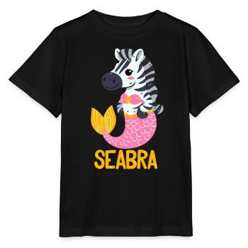 Meeres-Zebra Wortwitz - Stanley/Stella Kinder T-Shirt MINI CREATOR  - Schwarz - Vorne - Mikhail (115cm)