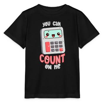 Jeu de mots sur la calculatrice - T-shirt bio MINI CREATOR Stanley/Stella Enfant - noir - Devant - Mikhail (115cm)