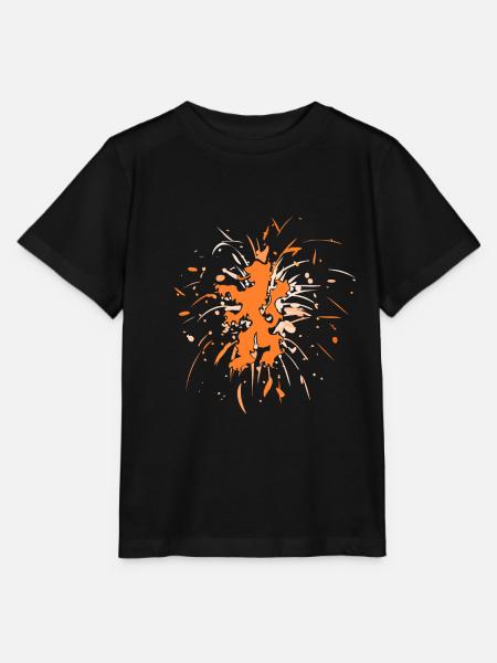 Löwe die Niederlande Feuerwerk 2 - Stanley/Stella Kinder T-Shirt MINI CREATOR - Schwarz