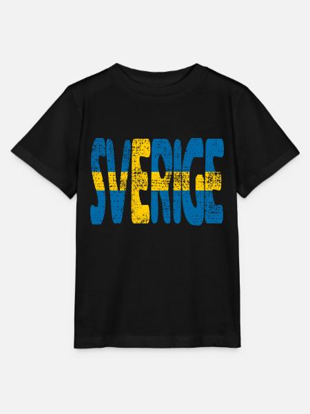 Sverige Zweedse Vlag Zweden Scandinavië - Stanley/Stella T-shirt MINI CREATOR til børn - sort