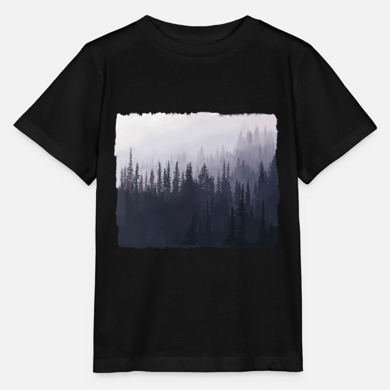 Waldlandschaft in den Bergen - Stanley/Stella Kinder T-Shirt MINI CREATOR  - Schwarz