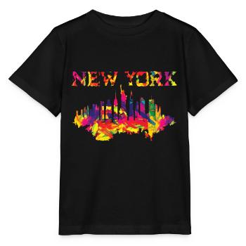 New York aux couleurs vives - T-shirt bio MINI CREATOR Stanley/Stella Enfant - noir - Devant - Mikhail (115cm)