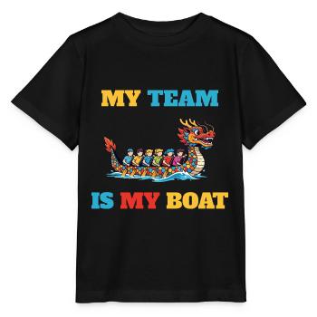 My Team is my Boat - Stanley/Stella MINI CREATOR Kids’ T-Shirt - black - Front - Mikhail (115cm)