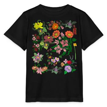 Wildblumen Botaniker Natur Blumen Geschenk Botanik - Stanley/Stella Kinder T-Shirt MINI CREATOR  - Schwarz - Vorne - Mikhail (115cm)