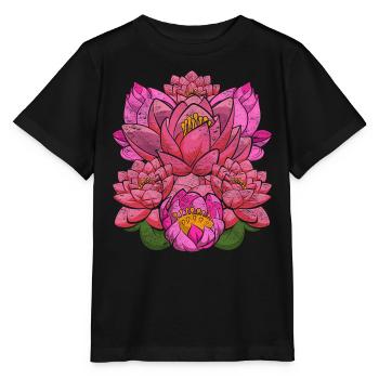 Lotus Blossom Botanic Garden Gift Botany - Stanley/Stella MINI CREATOR Kids’ T-Shirt - black - Front - Mikhail (115cm)