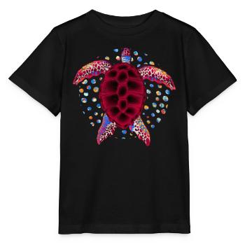 Tortue de mer Tortue cadeau d’animaux de mer - T-shirt bio MINI CREATOR Stanley/Stella Enfant - noir - Devant - Mikhail (115cm)