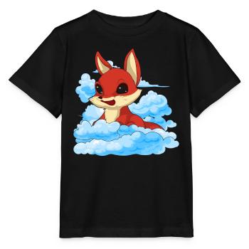 Forest Animal Lover Animal Lover Gift Cloud Fox - Stanley/Stella MINI CREATOR Kids’ T-Shirt - black - Front - Mikhail (115cm)