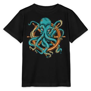 Ocean Animal Octopus Sea Animal Gift Octopus - Stanley/Stella MINI CREATOR Kids’ T-Shirt - black - Front - Mikhail (115cm)