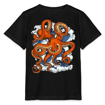 Sea Animal Ocean Animal Octopus Gift Octopus - Stanley/Stella MINI CREATOR Kids’ T-Shirt - black - Front - Mikhail (115cm)