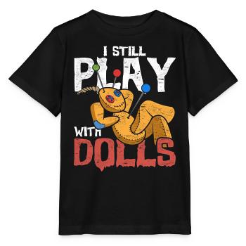Ich spiele immer noch mit Puppen Wicca Voodoo - Stanley/Stella Kinder T-Shirt MINI CREATOR  - Schwarz - Vorne - Mikhail (115cm)