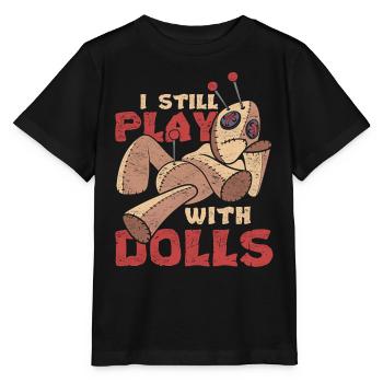 Je joue encore avec des poupées sorcellerie vaudou - T-shirt bio MINI CREATOR Stanley/Stella Enfant - noir - Devant - Mikhail (115cm)