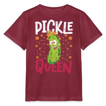 Gurken Königin Essiggurke Frauen Geschenk Gurken - Stanley/Stella Kinder T-Shirt MINI CREATOR  - Burgunderrot - Vorne - Kain (125cm)