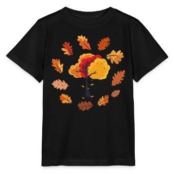 Feuillage coloré Arbre feuillus feuilles caduques cadeau automne - T-shirt bio MINI CREATOR Stanley/Stella Enfant - noir - Devant - Mikhail (115cm)