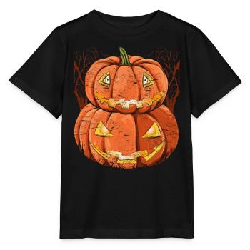 Jack O Lantern Halloween Gift Pumpkin - Stanley/Stella MINI CREATOR Kids’ T-Shirt - black - Front - Mikhail (115cm)