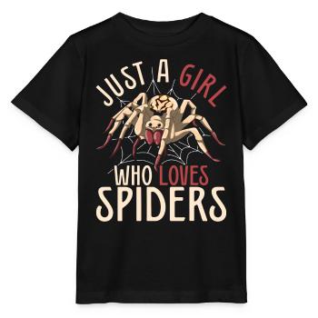 Arachnide Tierliebhaber Mädchen Geschenk Spinne - Stanley/Stella Kinder T-Shirt MINI CREATOR  - Schwarz - Vorne - Mikhail (115cm)