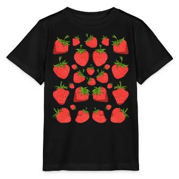 Sommer Frucht Erdbeeren Obst Geschenk Erdbeere - Stanley/Stella Kinder T-Shirt MINI CREATOR  - Schwarz - Vorne - Mikhail (115cm)