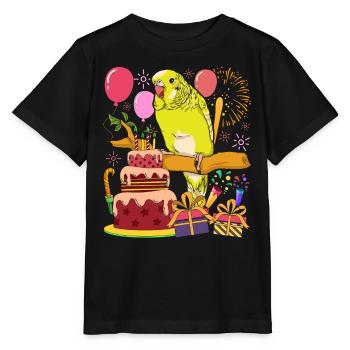 Vogel Tier Geburtstag Geschenk Wellensittich - Stanley/Stella Kinder T-Shirt MINI CREATOR  - Schwarz - Vorne - Mikhail (115cm)
