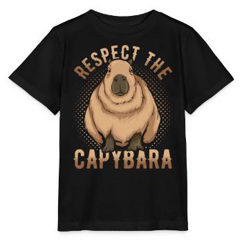 Amoureux des animaux Cadeau de rongeurs Drôle Capybara - T-shirt bio MINI CREATOR Stanley/Stella Enfant - noir - Devant - Mikhail (115cm)