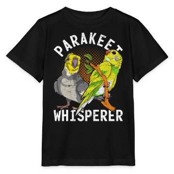 Sittich Flüsterer Vogel Geschenk Lustiges Sittich - Stanley/Stella Kinder T-Shirt MINI CREATOR  - Schwarz - Vorne - Mikhail (115cm)