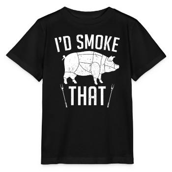 Ich würde das Grillen Schweinefleisch Grillen - Stanley/Stella Kinder T-Shirt MINI CREATOR  - Schwarz - Vorne - Mikhail (115cm)