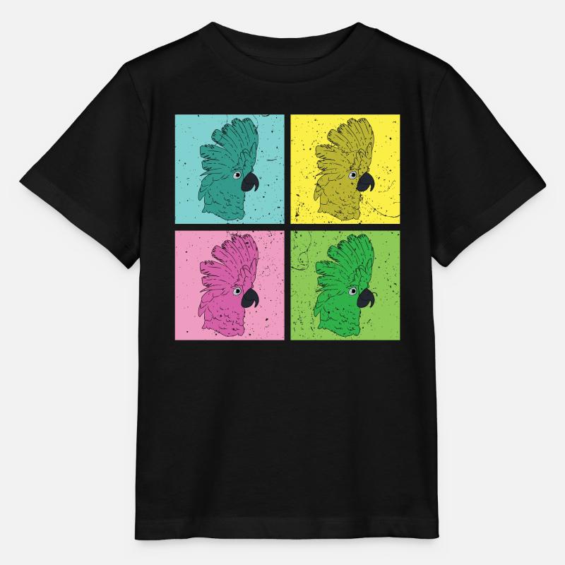 Papagei Vogelliebhaber Geschenk Pop Art Kakadu - Stanley/Stella Kinder T-Shirt MINI CREATOR  - Schwarz