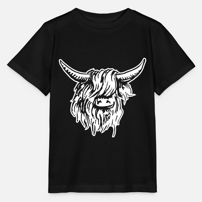 écossais highlander 03 blanc - T-shirt bio MINI CREATOR Stanley/Stella Enfant - noir