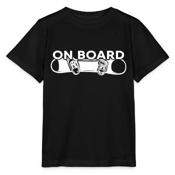 Snowboard « On Board Snowboarder » - T-shirt bio MINI CREATOR Stanley/Stella Enfant - noir - Devant - Mikhail (115cm)