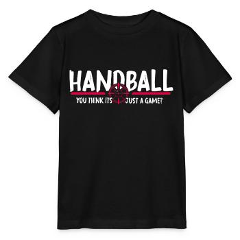 Handball Sprungwurf HandballGame Handballer - Stanley/Stella Kinder T-Shirt MINI CREATOR  - Schwarz - Vorne - Mikhail (115cm)