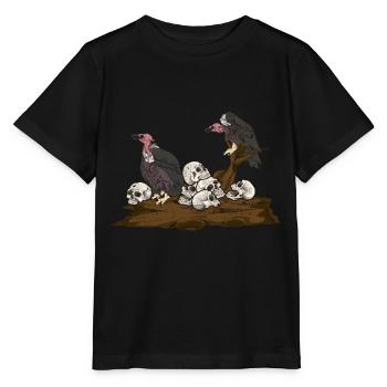 Totenkopf Raubvögel Greifvogel Geschenk Geier - Stanley/Stella Kinder T-Shirt MINI CREATOR  - Schwarz - Vorne - Mikhail (115cm)