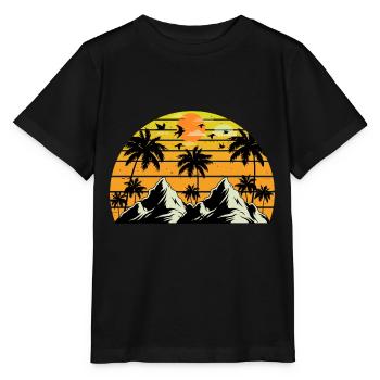 Retro Birding Sunset Vintage Bird Sunrise - T-shirt bio MINI CREATOR Stanley/Stella Enfant - noir - Devant - Mikhail (115cm)