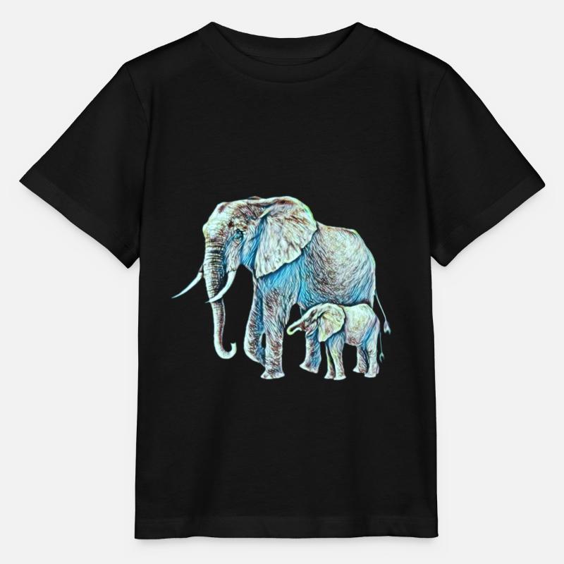 Elefanten - Stanley/Stella Kinder T-Shirt MINI CREATOR - Schwarz
