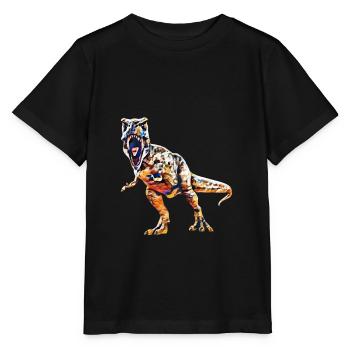 T-Rex - Stanley/Stella Kinder T-Shirt MINI CREATOR  - Schwarz - Vorne - Mikhail (115cm)