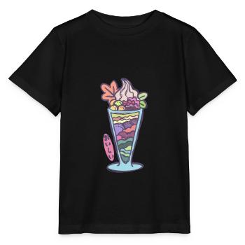 Autumnal Japanese ice parfait - Stanley/Stella MINI CREATOR Kids’ T-Shirt - black - Front - Mikhail (115cm)