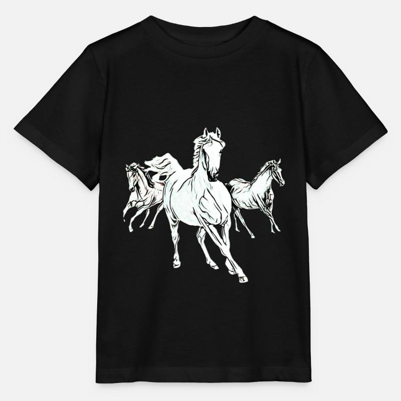 Chevaux - T-shirt bio MINI CREATOR Stanley/Stella Enfant - noir