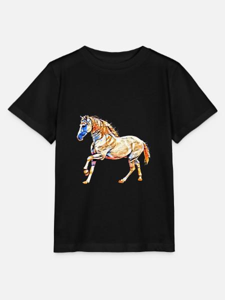 Pferd - Stanley/Stella Kinder T-Shirt MINI CREATOR - Schwarz