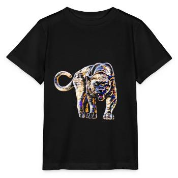 Panthère - T-shirt bio MINI CREATOR Stanley/Stella Enfant - noir - Devant - Mikhail (115cm)