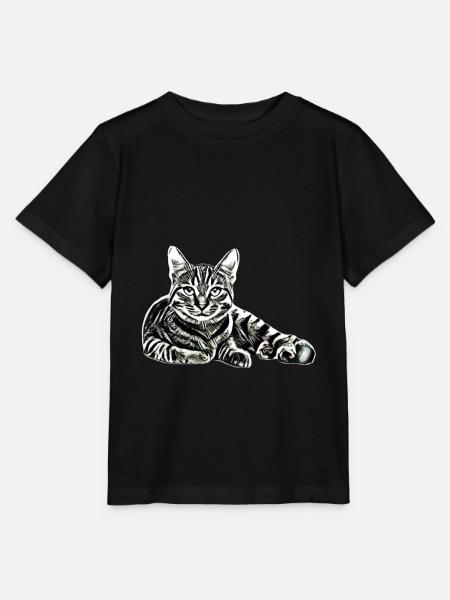 Katze - Stanley/Stella Kinder T-Shirt MINI CREATOR  - Schwarz