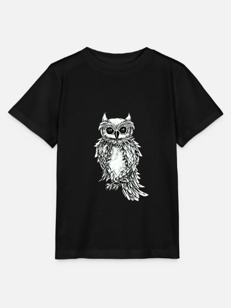 Eule - Stanley/Stella Kinder T-Shirt MINI CREATOR - Schwarz