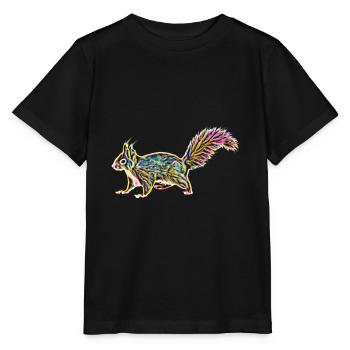 Écureuil roux - T-shirt bio MINI CREATOR Stanley/Stella Enfant - noir - Devant - Mikhail (115cm)