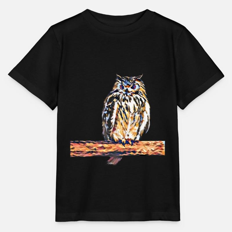 Eule - Stanley/Stella Kinder T-Shirt MINI CREATOR - Schwarz